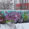 Streetart über Berlin neben den Gleisen Streetart Berlin