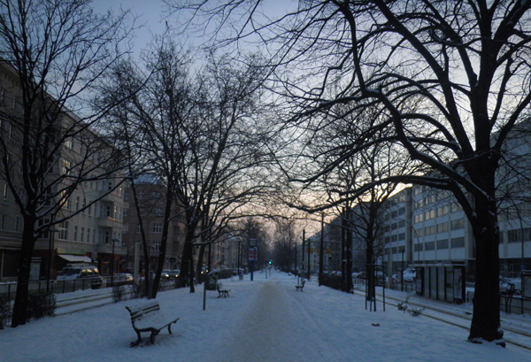 Warschauer Straße Berlin Friedrichshain im Winter © friedrichshainblog.de