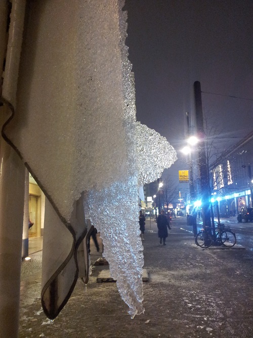 Eisregen im Winter in Berlin